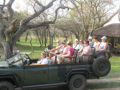 allemaal in de jeep voor de  Timbavati avond gamedrive
